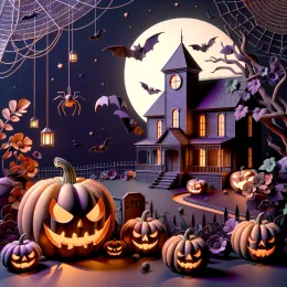 Greeting Card Magical Halloween Night: Feel the Enchantment of Mysterious Adventures