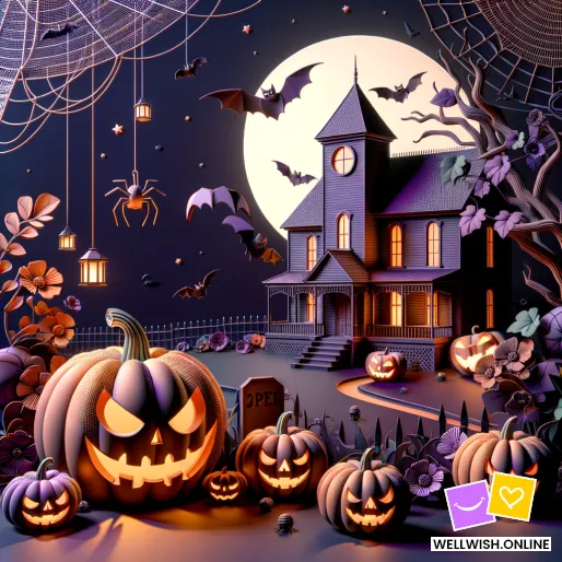 Greeting Card Magical Halloween Night: Feel the Enchantment of Mysterious Adventures