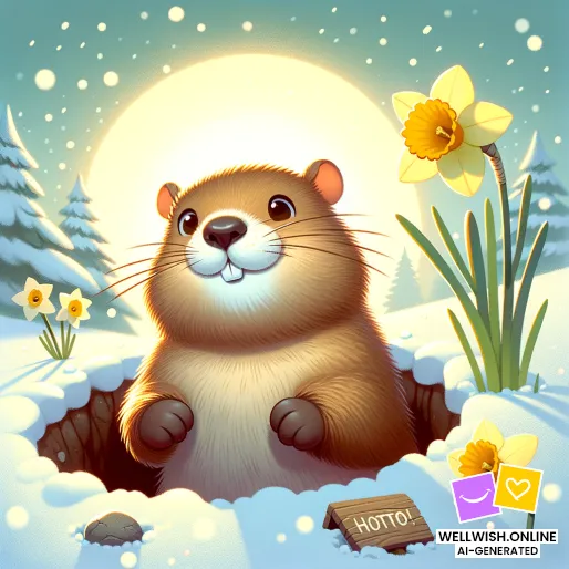 Greeting Card New Beginnings and Inspiration This Groundhog Day