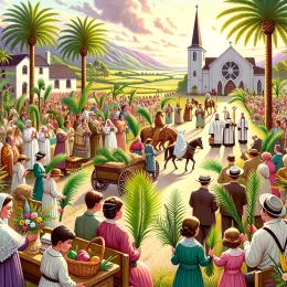 Greeting Card Palm Sunday: Wishes of Joy and Harmony