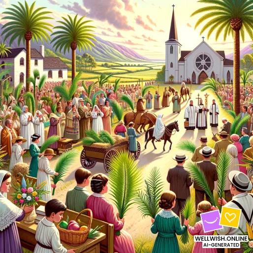 Greeting Card Palm Sunday: Wishes of Joy and Harmony