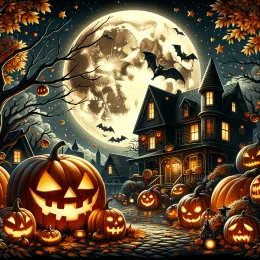 Greeting Card Enchanting Halloween: Delight, Magic, and Autumn Whimsy