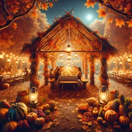 Greeting Card Embrace Sukkot: Joy, Peace, and New Beginnings
