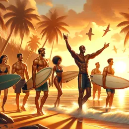 Greeting Card Experience Peace and Joy on Surfer’s Day by the Ocean