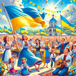 Святкуйте Свободу та Єдність: Запаліть Свої Мрії Сьогодні Листівка Святкуйте Свободу та Єдність: Запаліть Свої Мрії Сьогодні