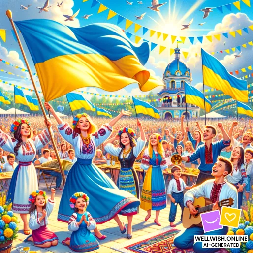 Святкуйте Свободу та Єдність: Запаліть Свої Мрії Сьогодні Листівка Святкуйте Свободу та Єдність: Запаліть Свої Мрії Сьогодні