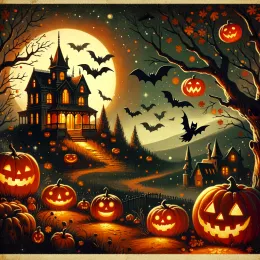 Greeting Card Magical Halloween Wishes: Embrace the Spirit of Autumn