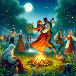 Greeting Card Celebra la Noche de Iván Kupala: Magia, Amistad, Aventura
