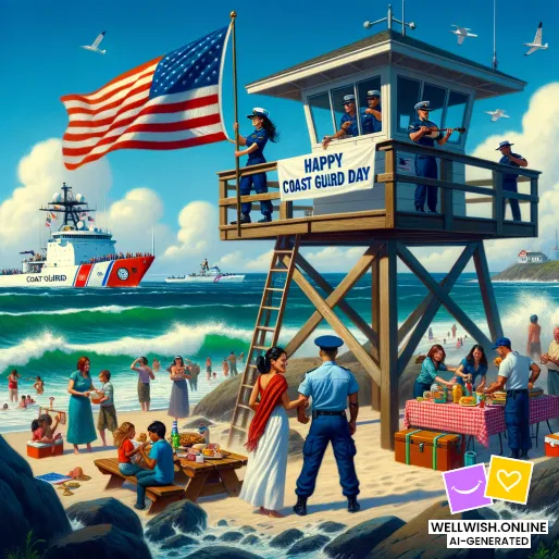 Celebrate Coast Guard Day: Honor Courage and Dedication Greeting Card Celebrate Coast Guard Day: Honor Courage and Dedication