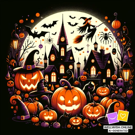 Magical Halloween Night: Inspiration and Joy in Every Moment Greeting Card Magical Halloween Night: Inspiration and Joy in Every Moment