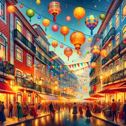 Greeting Card Experience the Magic of Lisbon Festivals: Love & Joy