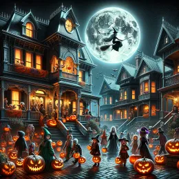 Greeting Card Enchanting Halloween Wishes: Joy, Magic, and Warmth