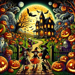 Greeting Card Enchanting Halloween Wishes: Embrace Autumn’s Magic