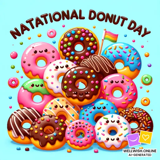 Let’s Celebrate National Donut Day with Joy and Sweetness! Greeting Card Let’s Celebrate National Donut Day with Joy and Sweetness!