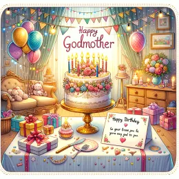 Greeting Card Celebrate Our Cherished Godmother’s Inspiring Birthday