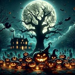 Greeting Card Enchanting Halloween: Embrace Autumn’s Magic and Mystery