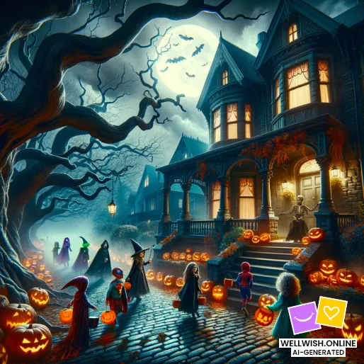 Enchanting Halloween: Adventure, Magic, and Friendship Greeting Card Enchanting Halloween: Adventure, Magic, and Friendship