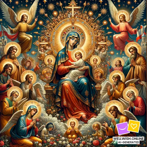 Assumption of the Virgin Mary: Wishes for Peace and Harmony in the Soul Greeting Card Assumption of the Virgin Mary: Wishes for Peace and Harmony in the Soul