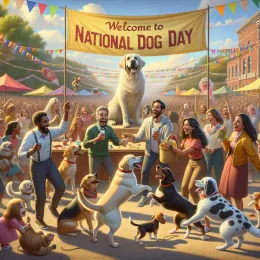 Greeting Card Celebrate National Dog Day: Joy, Loyalty, and Wagging Tails