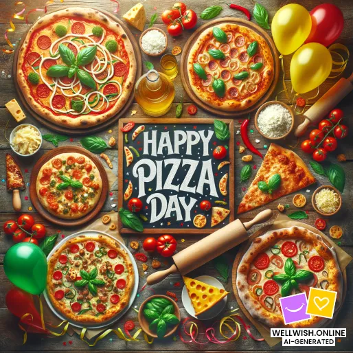 Celebrate National Pizza Day: Fun, Flavor, and Fantastic Friends Greeting Card Celebrate National Pizza Day: Fun, Flavor, and Fantastic Friends