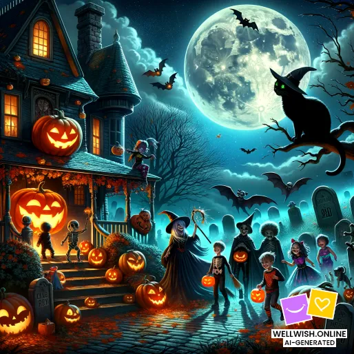 Чарівні Хелловінські Насолоди: Відчуйте Магію Осені Листівка Чарівні Хелловінські Насолоди: Відчуйте Магію Осені