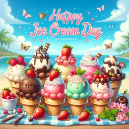 Greeting Card Celebrate National Ice Cream Day with Delightful Treats!