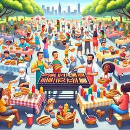 Greeting Card Celebrate Summer with Creative Hot Dog Delights