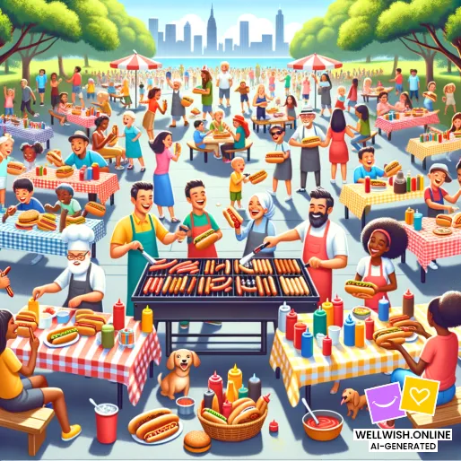 Celebrate Summer with Creative Hot Dog Delights Greeting Card Celebrate Summer with Creative Hot Dog Delights