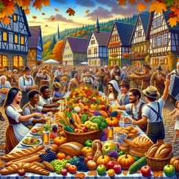 Abraza la Abundancia del Otoño: Celebra las Alegrías del Erntedankfest Greeting Card Abraza la Abundancia del Otoño: Celebra las Alegrías del Erntedankfest