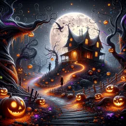 Greeting Card Enchanting Halloween Night: Magic, Mystery, and Merriment