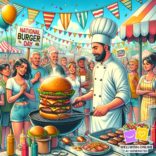 Celebrate National Burger Day with Flavor and Togetherness Greeting Card Celebrate National Burger Day with Flavor and Togetherness