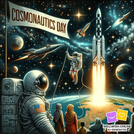 Explore Cosmic Wonders: Celebrate Cosmonautics Day Today Greeting Card Explore Cosmic Wonders: Celebrate Cosmonautics Day Today