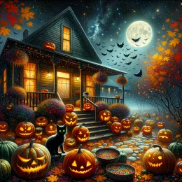 Greeting Card Enchanting Halloween: Embrace Magic & Warmth This Season