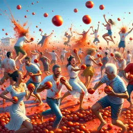 Greeting Card Experience the Thrilling Excitement of the La Tomatina Festival!