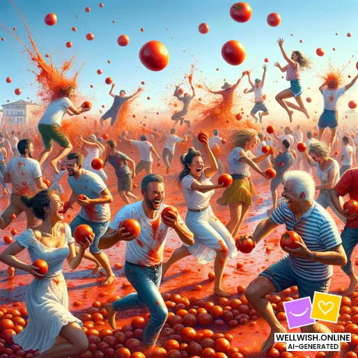 Experience the Thrilling Excitement of the La Tomatina Festival! Greeting Card Experience the Thrilling Excitement of the La Tomatina Festival!