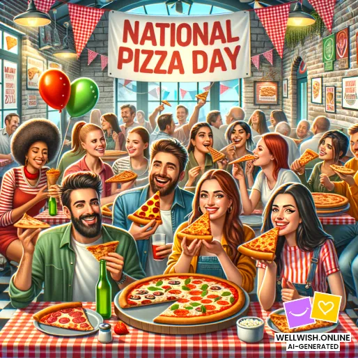 Celebrate National Pizza Day: Savor Every Slice Together Greeting Card Celebrate National Pizza Day: Savor Every Slice Together