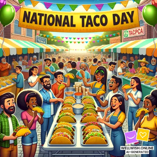 Celebrate National Taco Day with Flavor and Joy Greeting Card Celebrate National Taco Day with Flavor and Joy