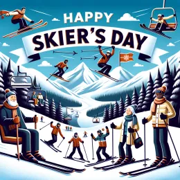 Greeting Card Experience the Joy of Skier’s Day on Pristine Snow
