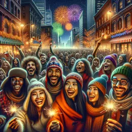 Переддень Нового року: Вдячність, Радість і Нові Пригоди Чекають Листівка Переддень Нового року: Вдячність, Радість і Нові Пригоди Чекають