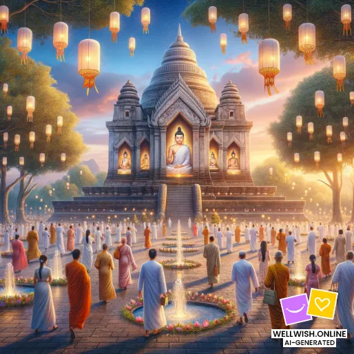 Vesak Blessings: Peace, Enlightenment, and Joy Awaits Greeting Card Vesak Blessings: Peace, Enlightenment, and Joy Awaits