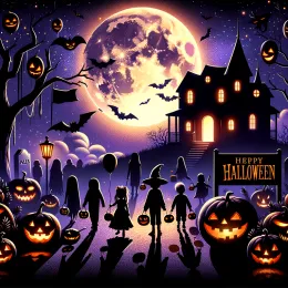 Greeting Card Magical Halloween: Wishing You Hugs and Good Fortune!