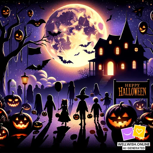 Magical Halloween: Wishing You Hugs and Good Fortune! Greeting Card Magical Halloween: Wishing You Hugs and Good Fortune!