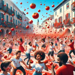 Greeting Card Celebrate La Tomatina: Embrace Joy, Color, and Laughter