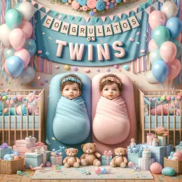 Greeting Card Double the Joy: Celebrating the Arrival of Twins