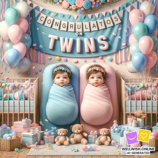 Greeting Card Double the Joy: Celebrating the Arrival of Twins