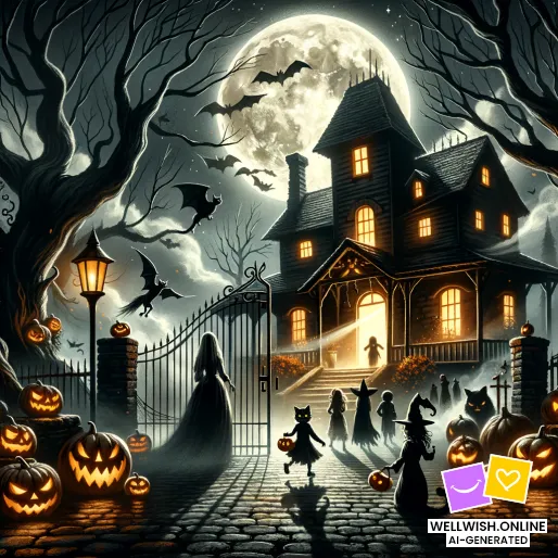 Enchanting Halloween: Magic, Laughter, and Cozy Moments Greeting Card Enchanting Halloween: Magic, Laughter, and Cozy Moments