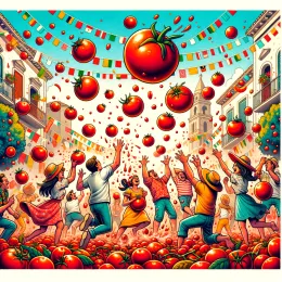 Greeting Card Celebrate Togetherness and Joy at Spain’s La Tomatina Festival
