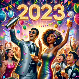 Greeting Card “Unforgettable New Year: Embrace Joy, Creativity, Adventure”