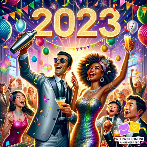 Greeting Card “Unforgettable New Year: Embrace Joy, Creativity, Adventure”