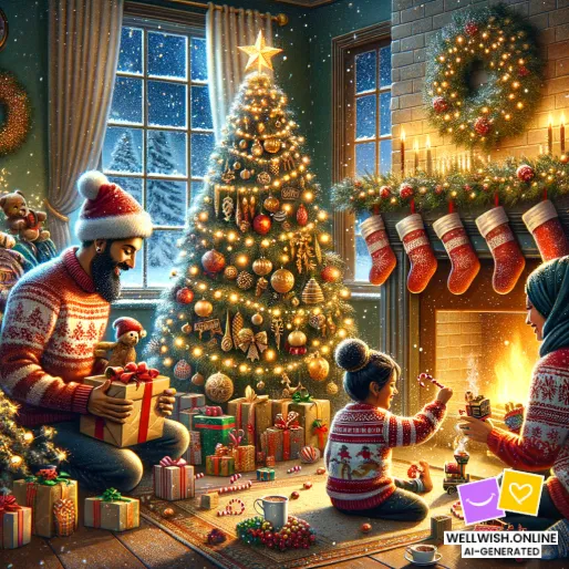 Greeting Card Radiant Christmas: Joy, Togetherness, and Warm Memories